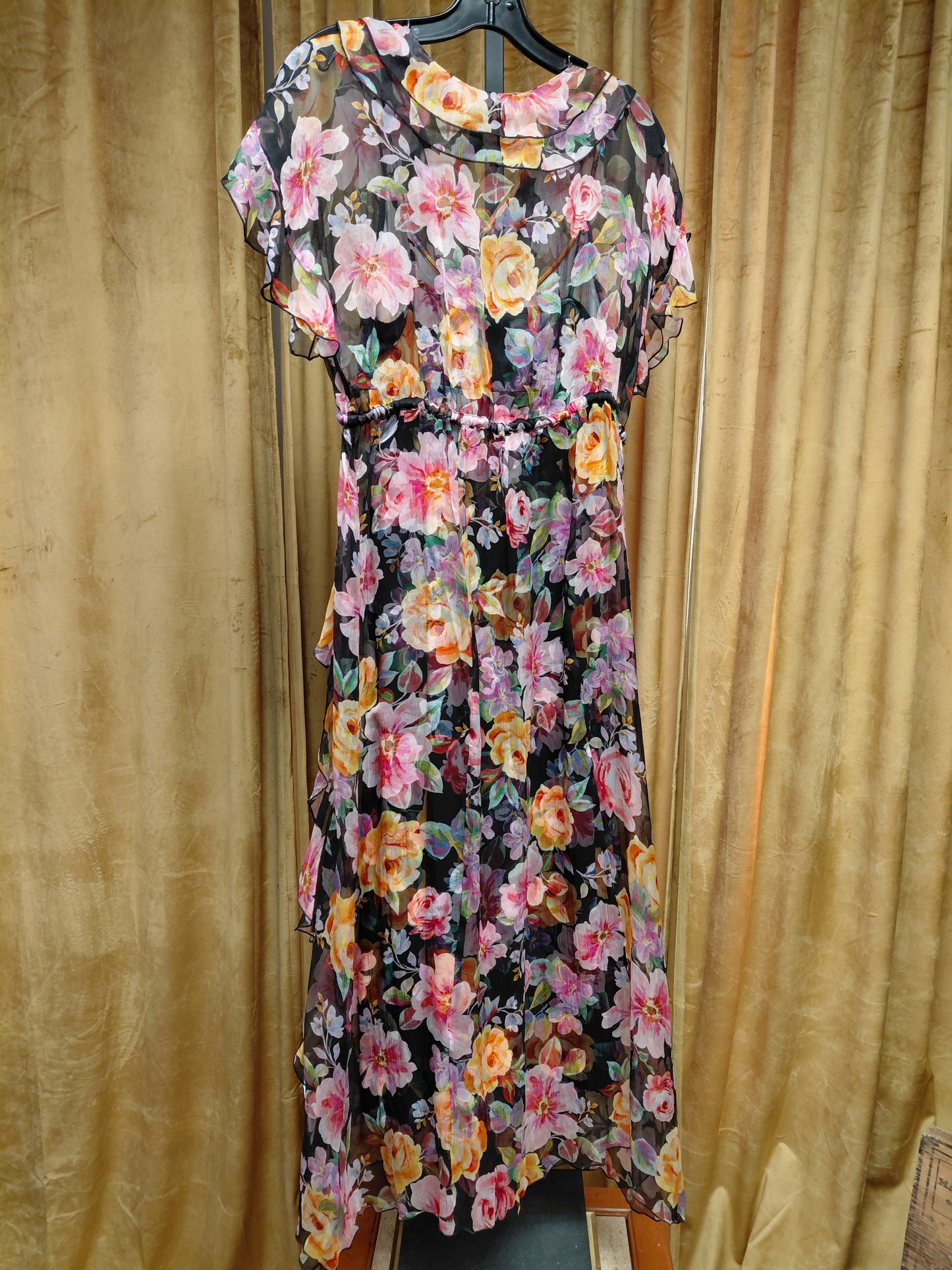 Johnny Was S Sheer Overlay Floral Dress