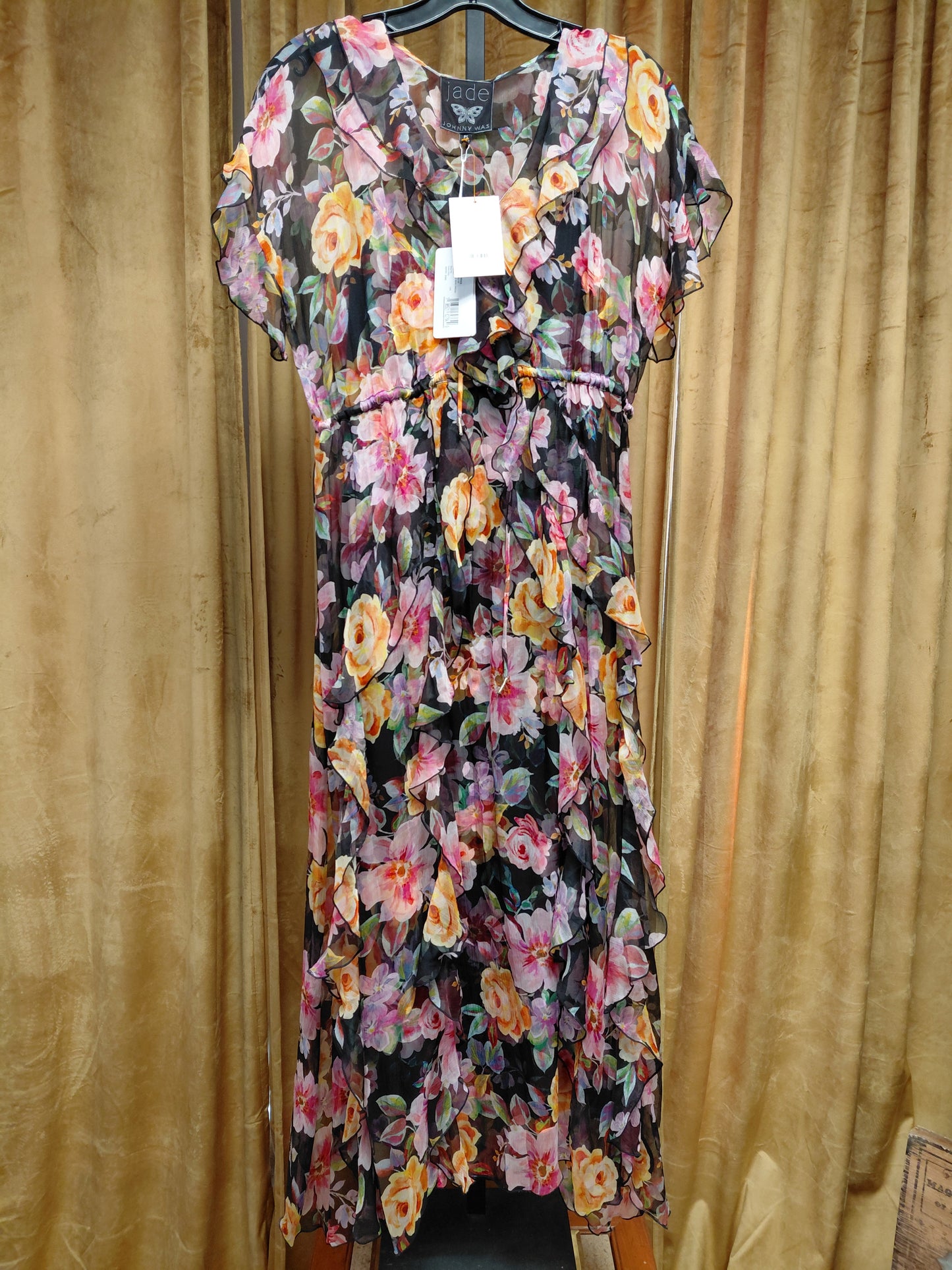Johnny Was S Sheer Overlay Floral Dress