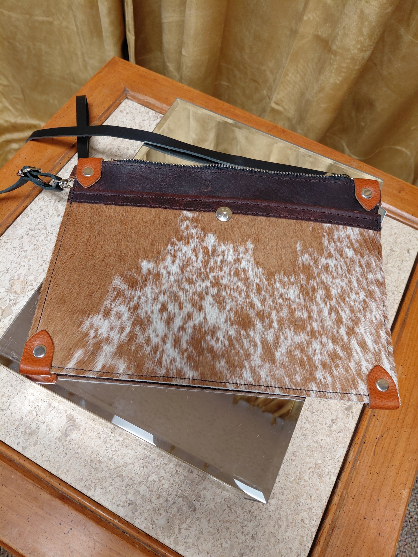Jill's Homestead Cowhide Crossbody Clutch